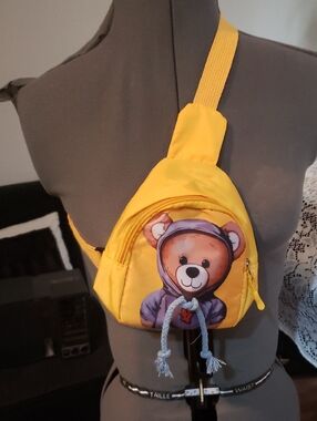 Yellow Kids Teddy Bear Sling Bag